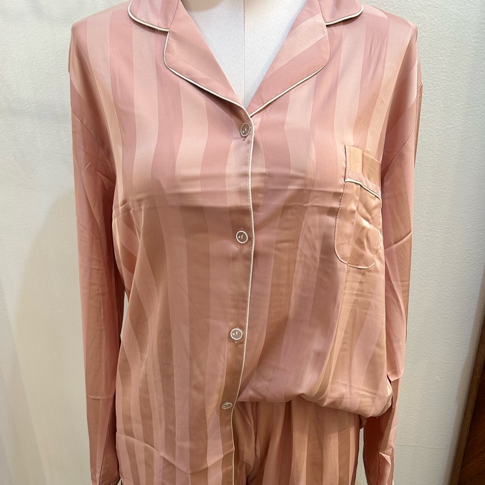 Pink Striped Pajama Set